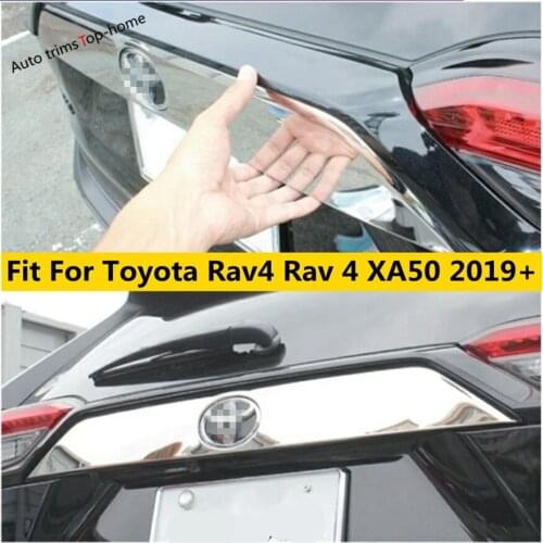 Stainless Steel Rear Trunk Lid Tailgate Back Door Decor Strip Cover Trim Accessories For Toyota Rav4 Rav 4 XA50 2019 - 2021