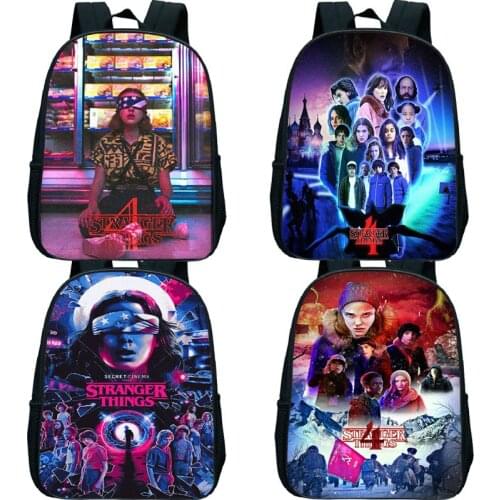 Stranger Things 4 Childrens backpack in kindergarten Girls Boys School Bags Anime Pattern Rucksack Kids Cute Bookbag Mochila