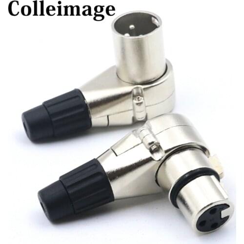 HiFi 1pcs Right angle 90 Degree XLR 3pin female male socket Socket Phono Chassis Female HIFi audio AMP