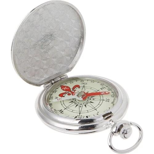 Pocket Watch Flip Compass Portable Hiking Navigation Compass Luminous In The Dark Navigation Car Compass Keychain