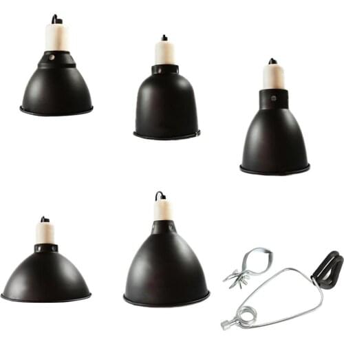 Reptile Cage Deep Barrel High Temperature Aluminum Alloy 5.5 / 8.5 Inch Heating Lamp Shade Climbing Pet Box UVB Pet Lamp Holder