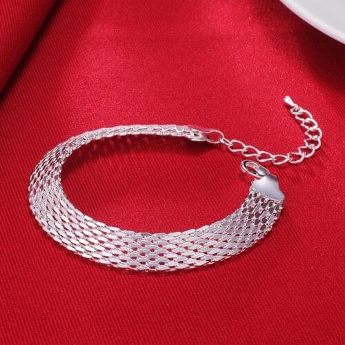 Beautiful Elegant wedding women mesh lady silver color chain Bracelet high quality fashion gorgeous jewelry wholesale H563