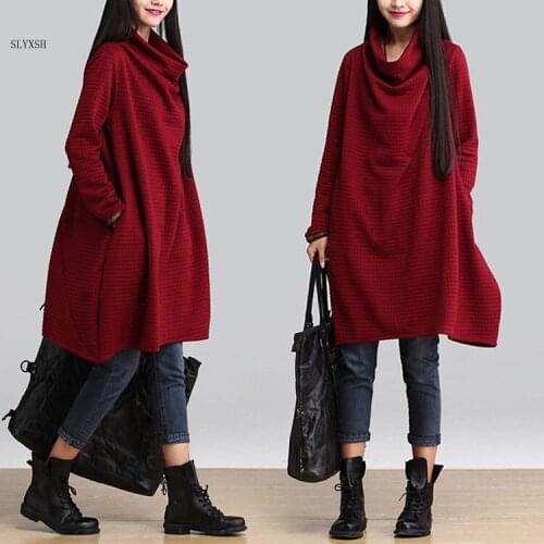 SLYXSH Red and black Maternity Dress Autumn Winter Pregnancy Clothes for Women Maternity Clothing Plus Maternity Dresses