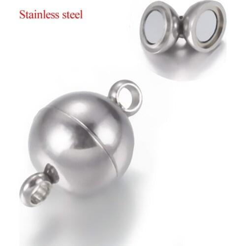 10 Sets 8×13mm 304 Stainless Steel Magnetic Clasps Round Magnet Converter For Necklace Bracelet DIY Jewelry Making