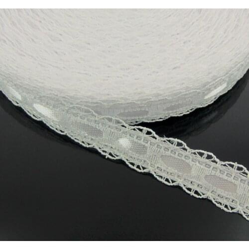 1 Roll 20yards 1/2" White Lace Satin RibbonS Craft Party Wedding Scrapbooking 12mm Ribbon Bow