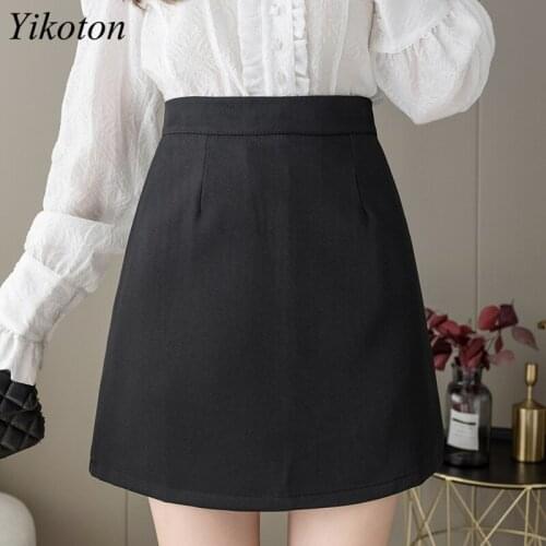 Mini Skirts Summer 2021 New Women A-line Skirt High Waist Korean Fashion Style Slim Trendy Elegant OL Chic Buttocks Female Skirt