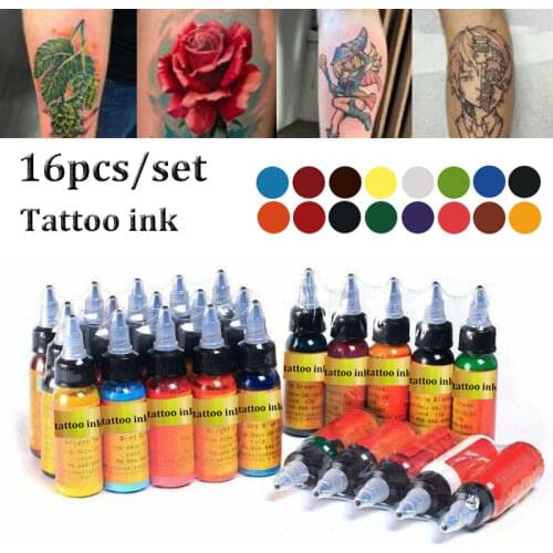 30ml/bottle 16p Eternal Tattoo Ink Set Pigment Bottle Permanent Makeup Machine Tattoo Pigment Art for Eyebrow Eyeliner Lip Body