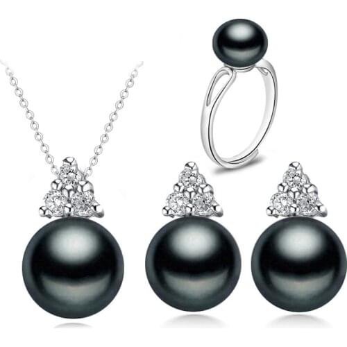 Real Natural Freshwater Pearl Jewelry For Women,Trendy Bridal 925 Silver Necklace Earring Sets Girl Birthday Gift