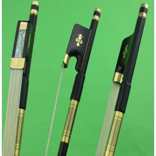 New PRO Black 4/4 Carbon Fiber Cello Bow Ebony Frog Inlaid Copper Flower Free Shipping