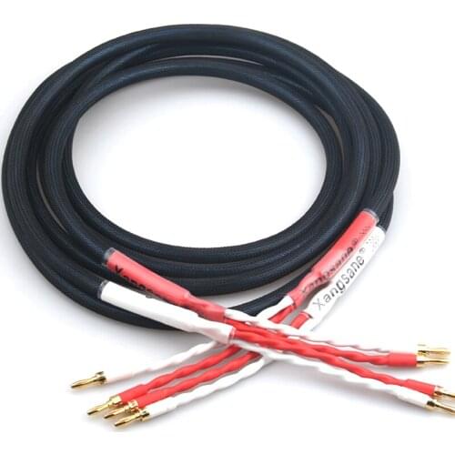 Pair Oxygen-free Copper Audio Speaker Cable HI-FI Amplifier Speaker Cables Banana Plug