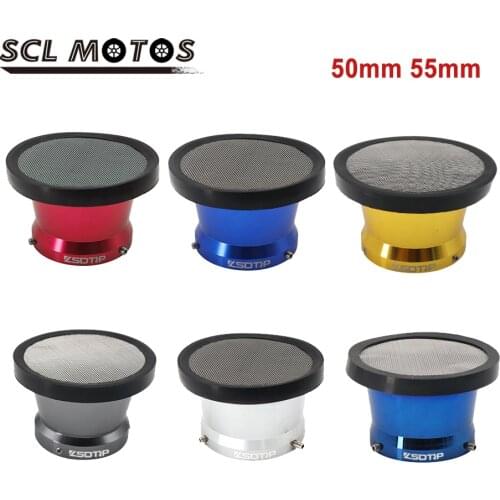 SCL MOTOS 50mm 55mm Motorcycle Carburetor Air Filter Cup Wind Horn Cup Intake Pipe With Net For PE PWK21 24 26 28 30 32 34