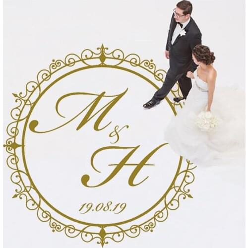 Personalized Dancing Floor Vinyl Sticker Wedding Dancing Floor Decoration Birthday Party Decor Monogram DIY Free Shipping WD42