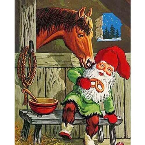 Full Square/Round Diamond Painting Santa Claus Mosaic Diamond Embroidery Full Drill Cross Stitch Kits Christmas Home Decor