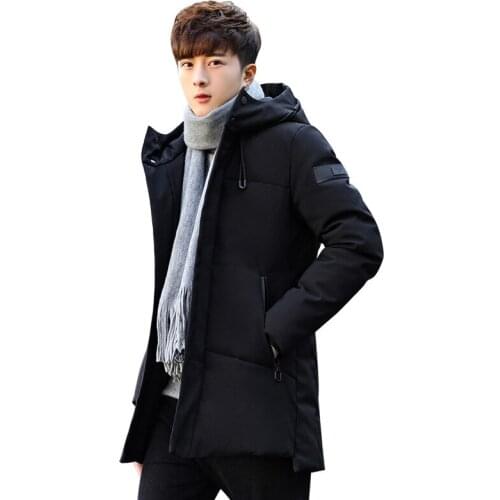2019 Winter New Style Stylish Fashion Casual down Jacket Korean-style Slim Fit Plus Velvet Warm Simple Versatile Jacket Mens