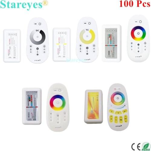 100 Pcs 2.4G RF Remote Controller Touch Screen Remote Control Single color dimmer CCT RGB RGBW RGBCCT strip Wireless receiver