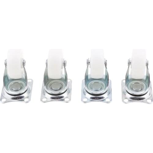 4 x Heavy Duty 40mm PP Swivel Castor Wheels Trolley Furniture Caster White Wear-Resistant, Smooth, Silence