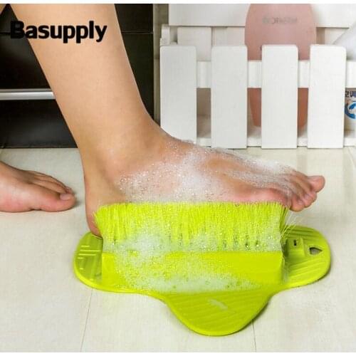 Basupply 1Pc Foot Scrubber Brush Sucker Feet Massage Scrub Brushes Exfoliating SPA Shower Remove Dead Skin Foot Care Tool