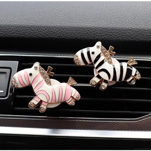 Cute Zebra Auto Fragrance For Car Vent Clip Air Freshener In Auto Interior Decoration Car Aroma Diffuser Car Accessories Girls