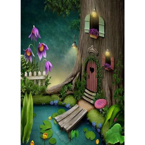 Fairy Tale House Photographic Background For Photo Shoot Props Children Baby Shower Newborn Portrait Backdrop Photo Shoot