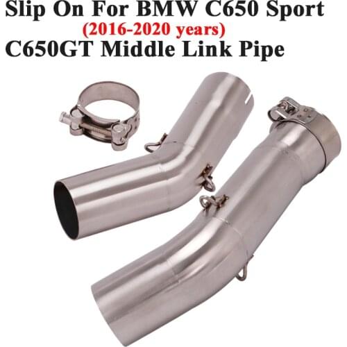 Slip On For BMW C650 Sport C650GT C600 Sport 2016 - 2020 Motorcycle Exhaust Escape Modify Middle Connect Link Pipe 51mm Muffler
