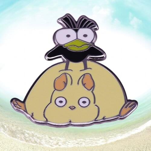 Studio Ghibli Boh Mouse and Yubabas Magpie Bird Hamster Samurai Miyazaki Anime Enamel pin Kawaii animals adventure Brooch