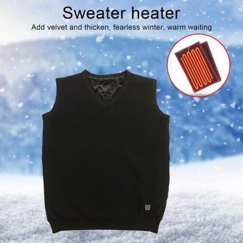 Heated Sweater Breathable Comfortable Men Outdoor USB Heating Vest Jacket Winter Flexible Electric Thermal Clothing Waistcoat
