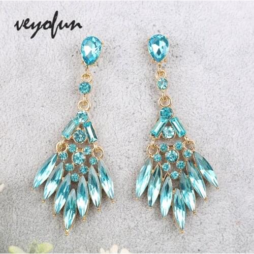 Veyofun Vintage Crystal Dangle Earrings for Women Ethnic Drop Earrings Fashion Jewelry Wholesale