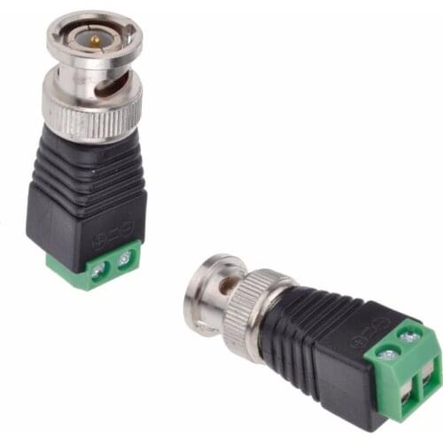 Screw Terminal Coax Cat5 Cat6 UTP to BNC Male Coaxial Video Balun Connector Adapter for CCTV Camera