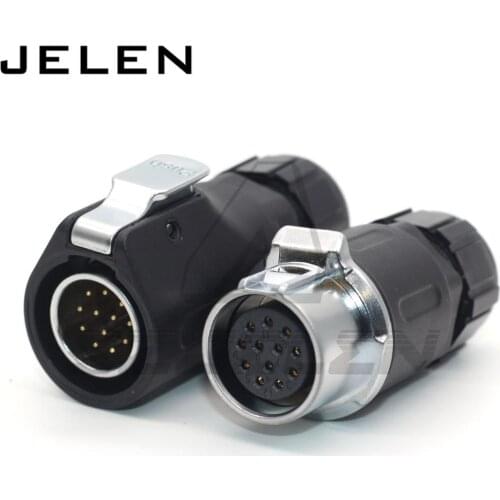 XHE20 12Pin Waterproof Power Connector Plastic Soldering Wire Power Electrical Industrial Male Plug Female Socket