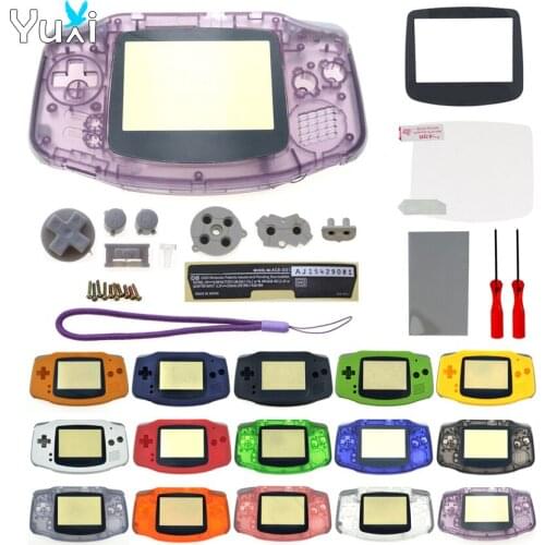 YuXi DIY Full Set Housing Shell Case with Conductive Rubber Pad Buttons Kit Screen Lens Cover For Gameboy Advance GBA Console