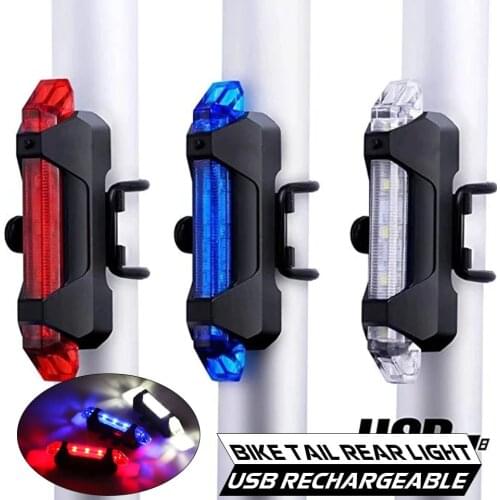 Bicycle Tail Rear Safety Warning Light Taillight Lamp Super Bright Portable Hight Quality USB Rechargeable Bike Light