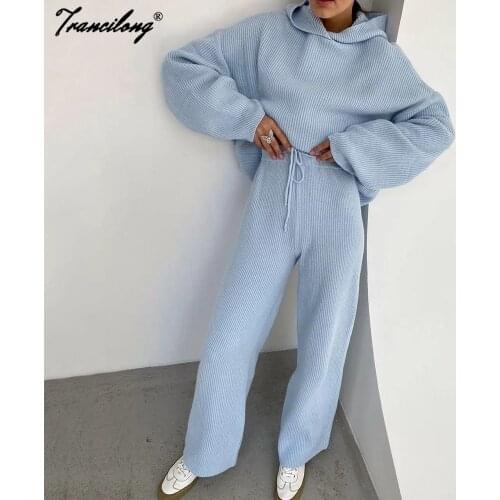 Winter Fashion Sports Two Piece Set Women Lounge Wear Sweatshirt Ensemble Jogging Femme Streetwear Hoodies Tracksuit 2020 New