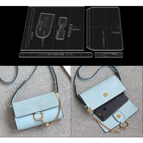 1 Set Acrylic Template Pattern For DIY Handmade Single Shoulder Bag Leather Craft Tools Leather Craft Cutting 18.5*11*5cm