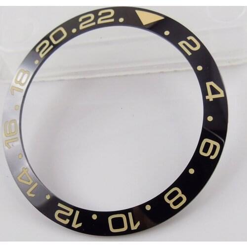 38mm Luxury Quality ceramic bezel Yellow Marks black ceramic bezel insert for 40mm SUB mens watches