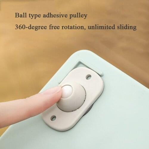 Paste Type Universal Pulley 4Pcs Adhesive Pulley Storage Box Pulley Can Self-adhesive Pulley Home No Noise No Scratches