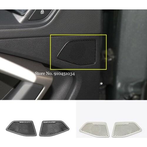 Stainless steel For Audi Q3 2019 2020 Auto Accessories Rear Door Stereo Speaker Audio Sound Cover Trim Sticker Car Styling 2pcs