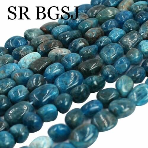 Free Shipping 8x12mm Freeform Potato Blue Apatite Gemstone Jewelry Making Beads Strand 15"