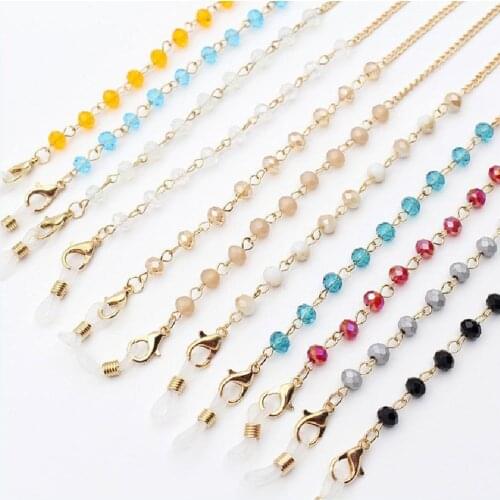 Fashion Crystal Glass Beaded Glasses Chain Glasses Neck Strap Chain Sunglasses Lanyard Women Men Glasses Holder Gifts