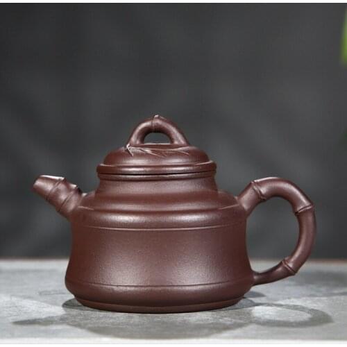 Purple Sand Pot Yixing Sand Pot Yunhai Piece Bamboo Leaf Bamboo Ding Yixing Ore Purple Mud Quality Hand-made Teaware