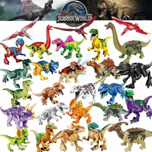 Creative Jurassic Dinosaur World Park Fallen Kingdom Carnotaurus & Interbreed Velociraptor T-Rex Movies Dinosaurs Blocks