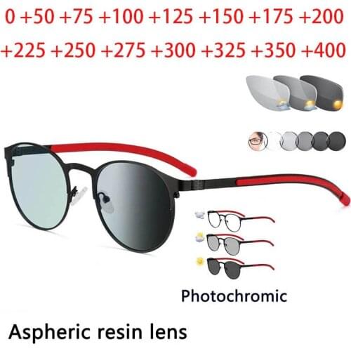 Round Retro Design Photochromic Reading Glasses Men Women Hyperopia Diopters Presbyopia Outdoor Eyewear +0.25 +1.0 +1.5 +2 To +4