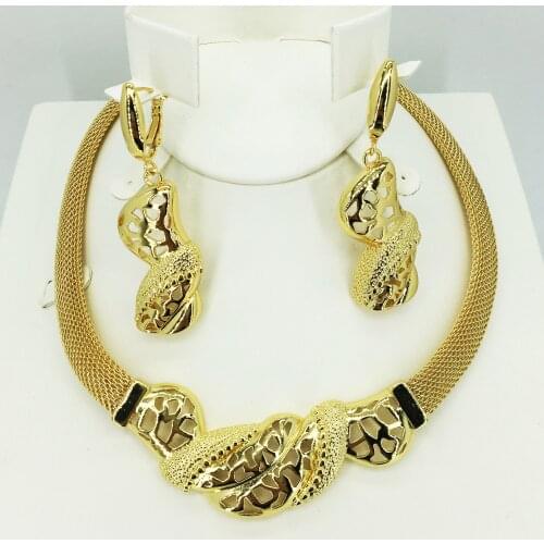 HOT Fashion jewelry set Nigeria Dubai gold-color African bead jewelry wedding jewelry set african beads jewelry sets
