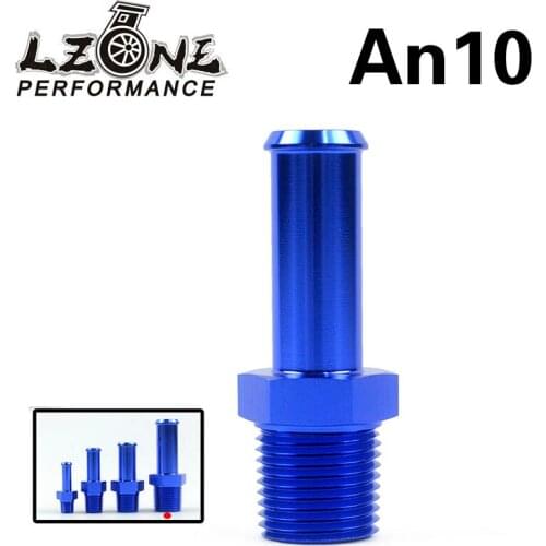 LZONE - UNIVERSAL ALUMINUM STRAIGHT 5/8" HOSE NIPPLE TO MALE 1/2" NPT FITTING BLUE JR-SL840-10-011