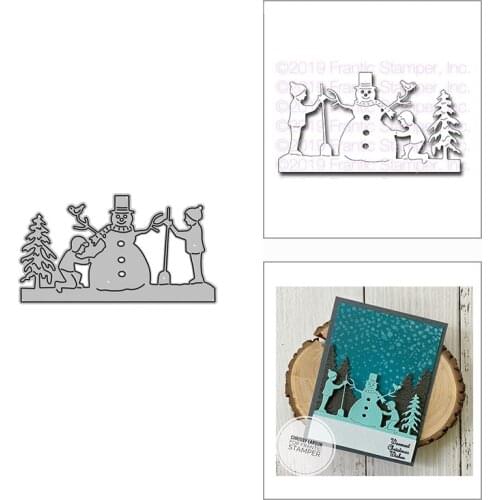 2021 New Kids Make a Snowman Metal Cutting Dies for DIY Scrapbooking Decoration and Card Making Paper Craft Embossing No Stamps