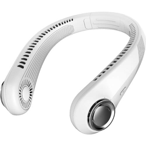 Portable Neck Fan Hands Free Bladeless Fan Rechargeable Wearable Personal Fan For Sports Office And Outdoor White