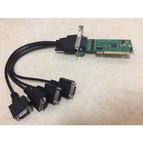 PCI Serial Card 4 Port RS232 RS-232 DB9 Pin COM Adapter Multi Serial Ports Card IOC485 Chipset with Fan-out Cable
