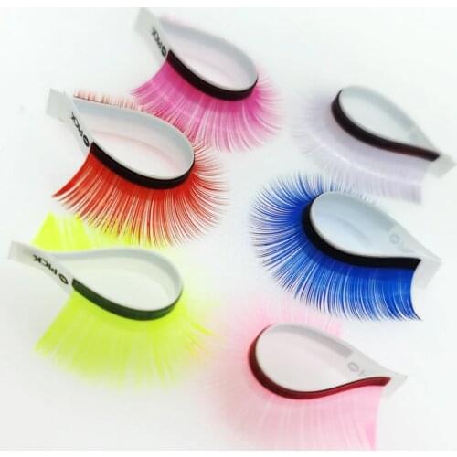 Color Lashes mix Blue Pink Yellow Eyelash Extensions Individual Colored Eyelashes False Mink Eyelashes colored lashes makeup
