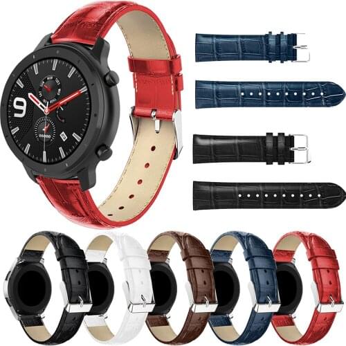 Leather PU Straps For Xiaomi Huami Amazfit GTR 2E/GTR 2 47MM/Stratos 3 2 2S Smart Watch Band Replace Strap For Amazfit Bip/Bip S