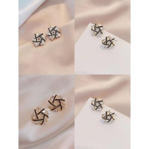 Goddess Fan eardrop of temperament of new round ear nail is joker of everything contracted fashionable fashion