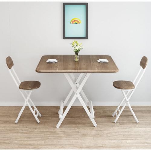 Folding Table Modern Simplicity Wood Grain Breakfast Table Kitchen Furniture Portable Outdoor Small Square Table Balcony Table